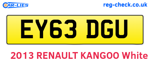 EY63DGU are the vehicle registration plates.