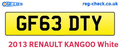 GF63DTY are the vehicle registration plates.
