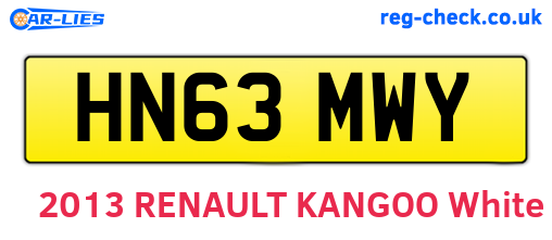 HN63MWY are the vehicle registration plates.