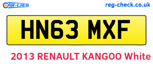 HN63MXF are the vehicle registration plates.