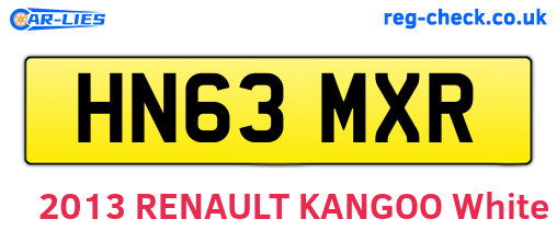 HN63MXR are the vehicle registration plates.