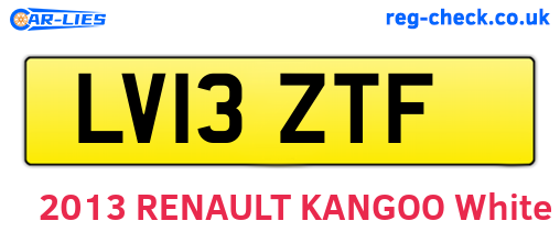 LV13ZTF are the vehicle registration plates.