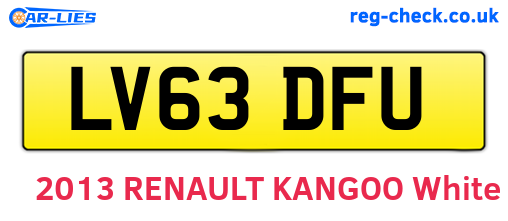 LV63DFU are the vehicle registration plates.