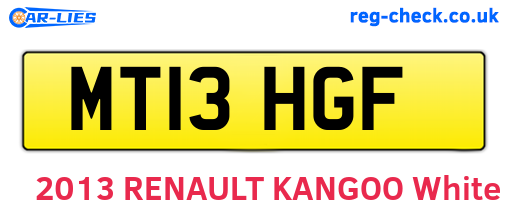 MT13HGF are the vehicle registration plates.