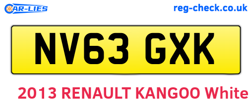 NV63GXK are the vehicle registration plates.