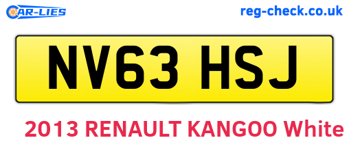 NV63HSJ are the vehicle registration plates.