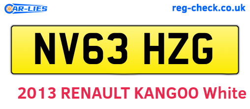 NV63HZG are the vehicle registration plates.