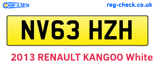 NV63HZH are the vehicle registration plates.