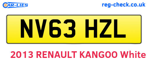 NV63HZL are the vehicle registration plates.