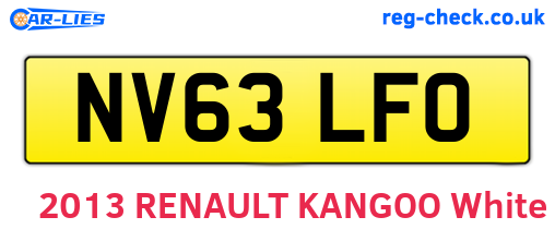 NV63LFO are the vehicle registration plates.