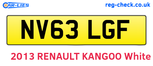 NV63LGF are the vehicle registration plates.