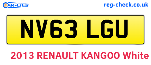 NV63LGU are the vehicle registration plates.