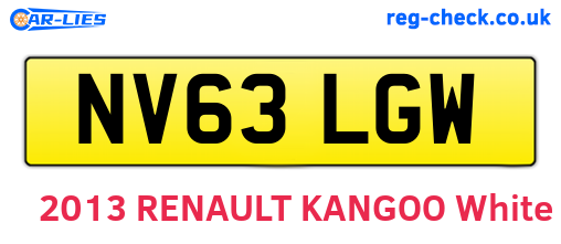 NV63LGW are the vehicle registration plates.