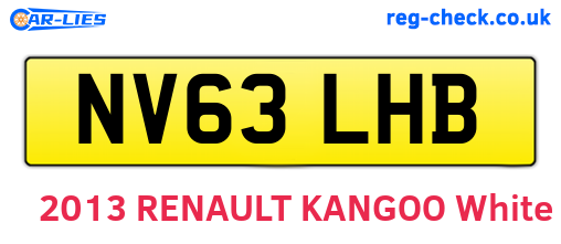 NV63LHB are the vehicle registration plates.