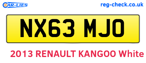 NX63MJO are the vehicle registration plates.