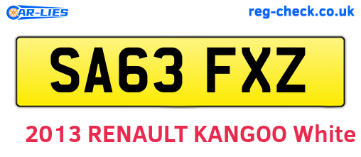 SA63FXZ are the vehicle registration plates.