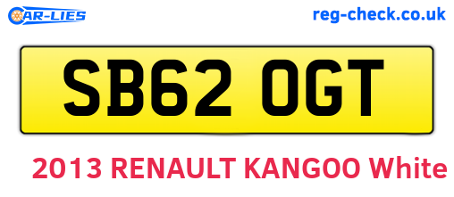 SB62OGT are the vehicle registration plates.