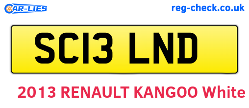 SC13LND are the vehicle registration plates.