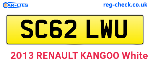 SC62LWU are the vehicle registration plates.