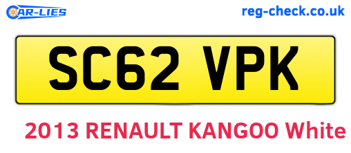 SC62VPK are the vehicle registration plates.