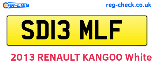 SD13MLF are the vehicle registration plates.