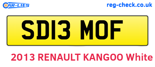 SD13MOF are the vehicle registration plates.