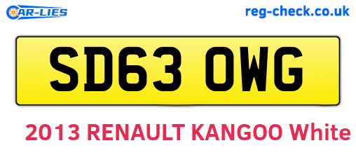 SD63OWG are the vehicle registration plates.