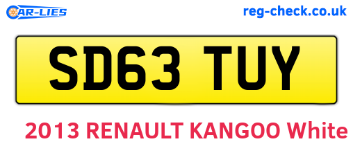 SD63TUY are the vehicle registration plates.