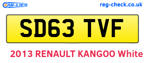 SD63TVF are the vehicle registration plates.