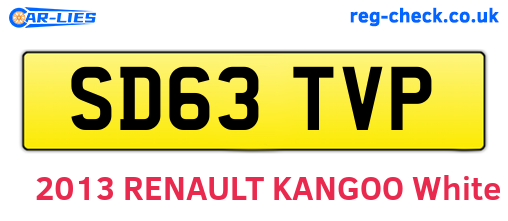 SD63TVP are the vehicle registration plates.