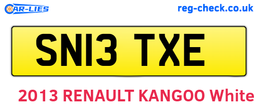 SN13TXE are the vehicle registration plates.