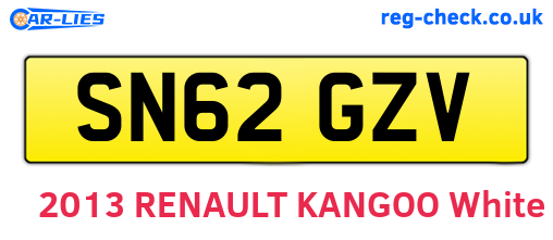 SN62GZV are the vehicle registration plates.