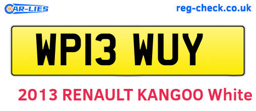 WP13WUY are the vehicle registration plates.