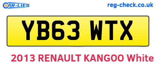 YB63WTX are the vehicle registration plates.