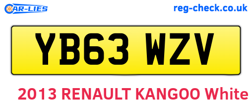 YB63WZV are the vehicle registration plates.