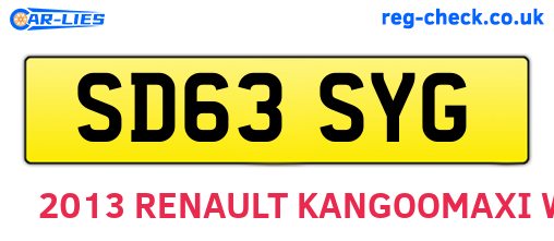 SD63SYG are the vehicle registration plates.