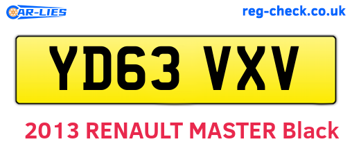 YD63VXV are the vehicle registration plates.