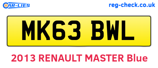 MK63BWL are the vehicle registration plates.