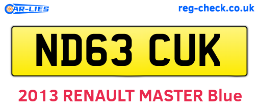 ND63CUK are the vehicle registration plates.