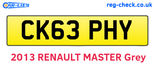 CK63PHY are the vehicle registration plates.