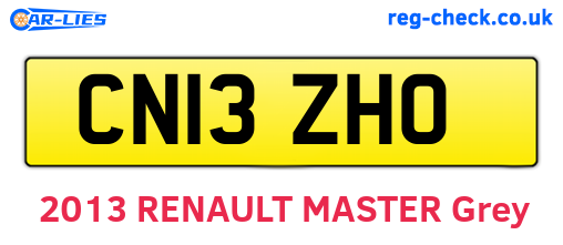 CN13ZHO are the vehicle registration plates.