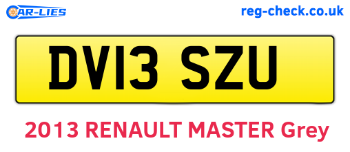 DV13SZU are the vehicle registration plates.