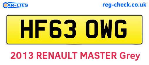 HF63OWG are the vehicle registration plates.