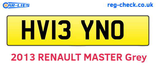 HV13YNO are the vehicle registration plates.