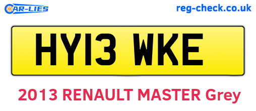 HY13WKE are the vehicle registration plates.