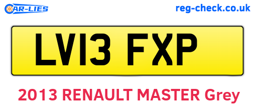 LV13FXP are the vehicle registration plates.