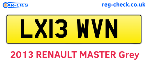 LX13WVN are the vehicle registration plates.