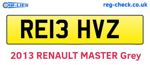 RE13HVZ are the vehicle registration plates.