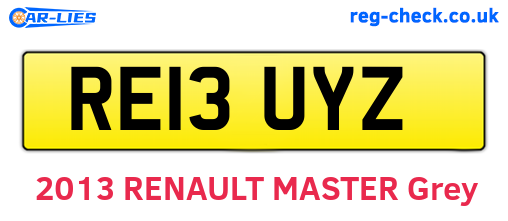 RE13UYZ are the vehicle registration plates.