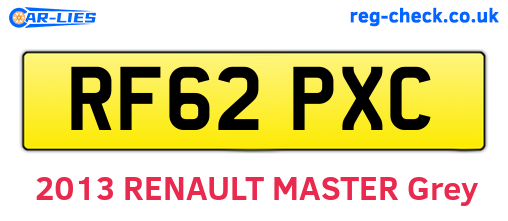 RF62PXC are the vehicle registration plates.